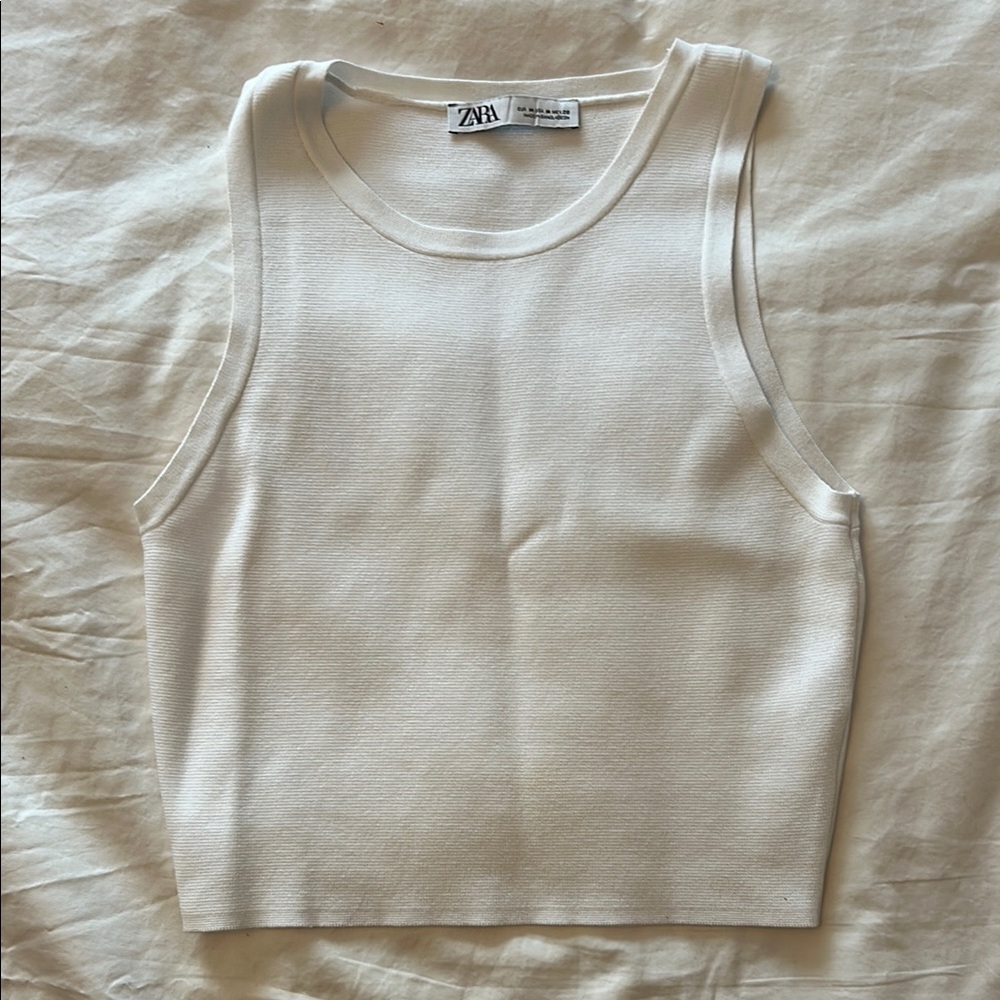 Zara White Sleeveless Women's Top